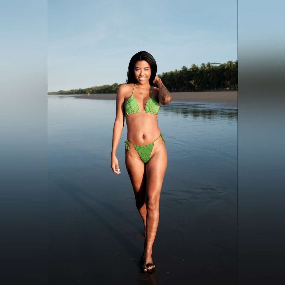 Green Hand Knit Bikini